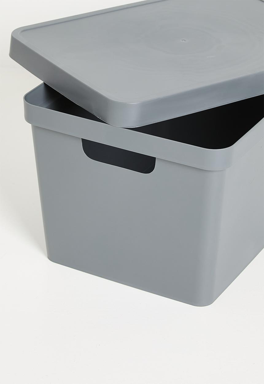 Storage Solutions - Stack storage box w lid 17 L - grey