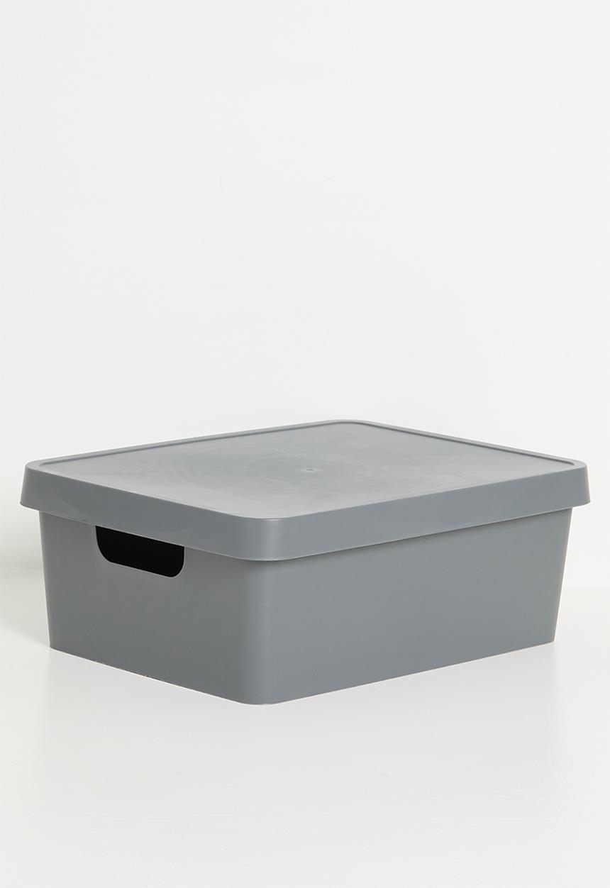 Storage Solutions - Stack storage box w lid 11 L - grey