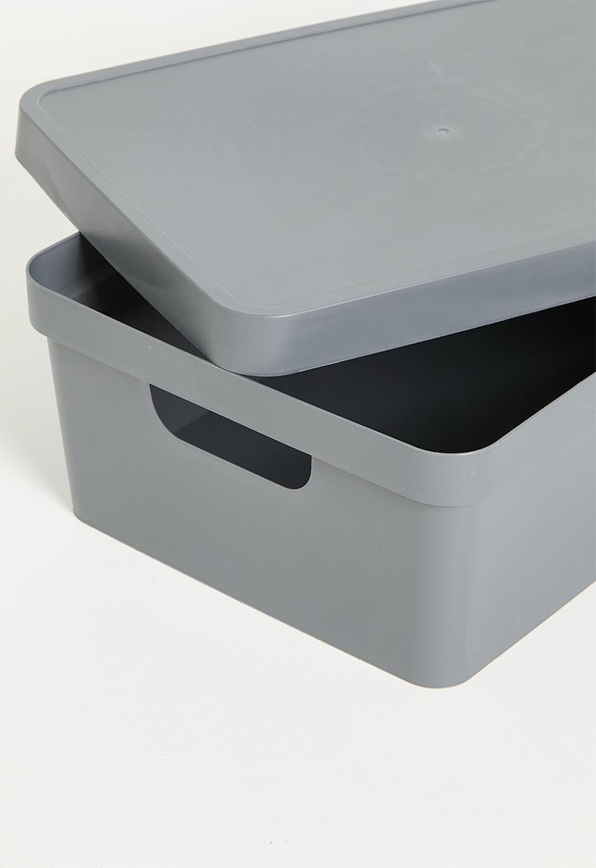 Storage Solutions - Stack storage box w lid 11 L - grey