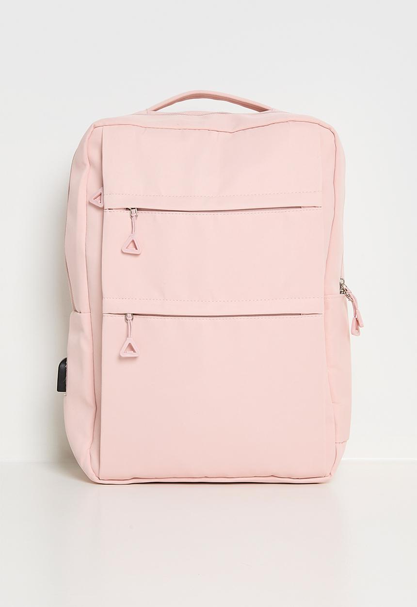 Pop Candy - Minimalist backpack with multi front zipper pockets - pink