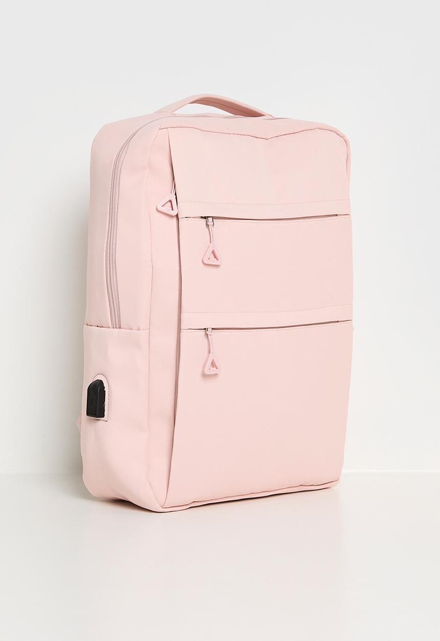 Pop Candy - Minimalist backpack with multi front zipper pockets - pink