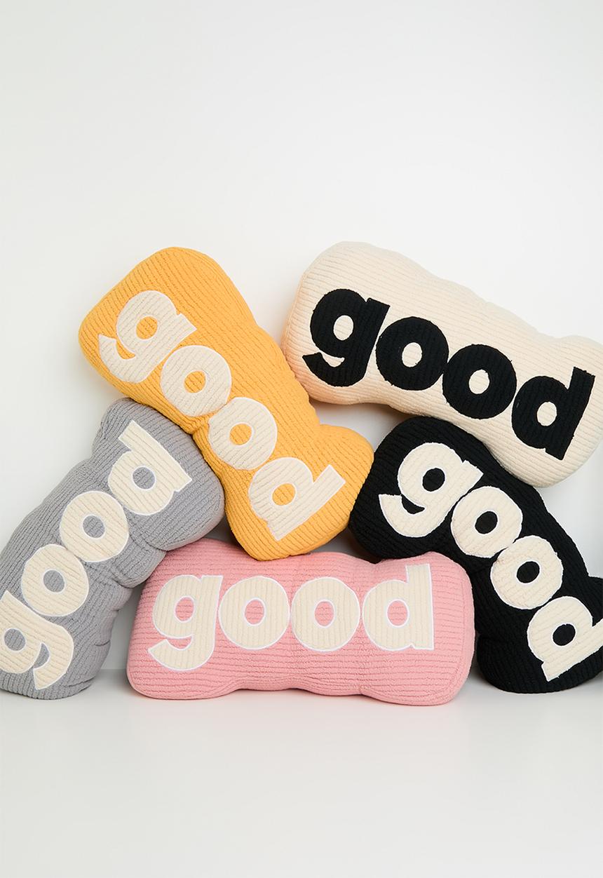 Pop Candy - Corduroy teddy fleece slogan pillow - pink/cream