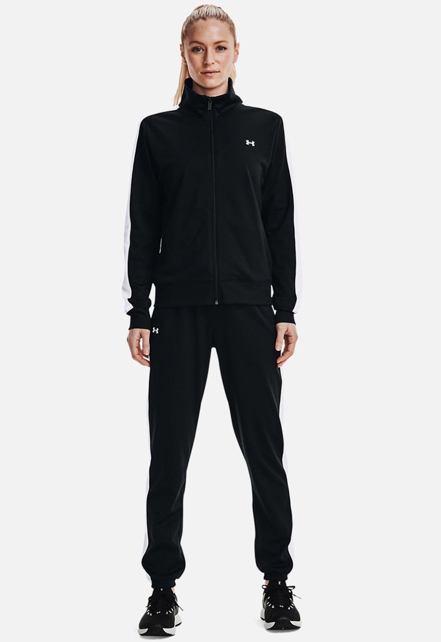 Under Armour - Tricot tracksuit - black / white