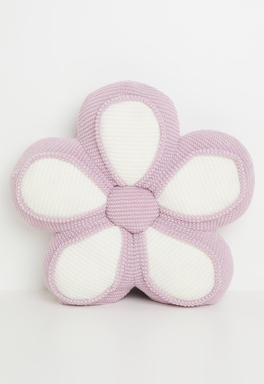 Pop Candy - Textured flower-shaped floor cushion - pastel purple/white