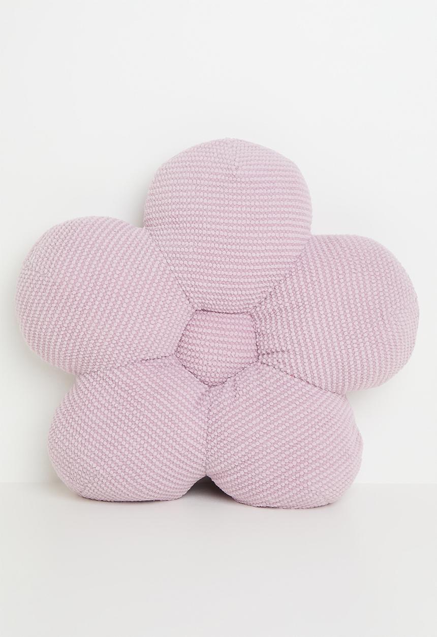 Pop Candy - Textured flower-shaped floor cushion - pastel purple/white