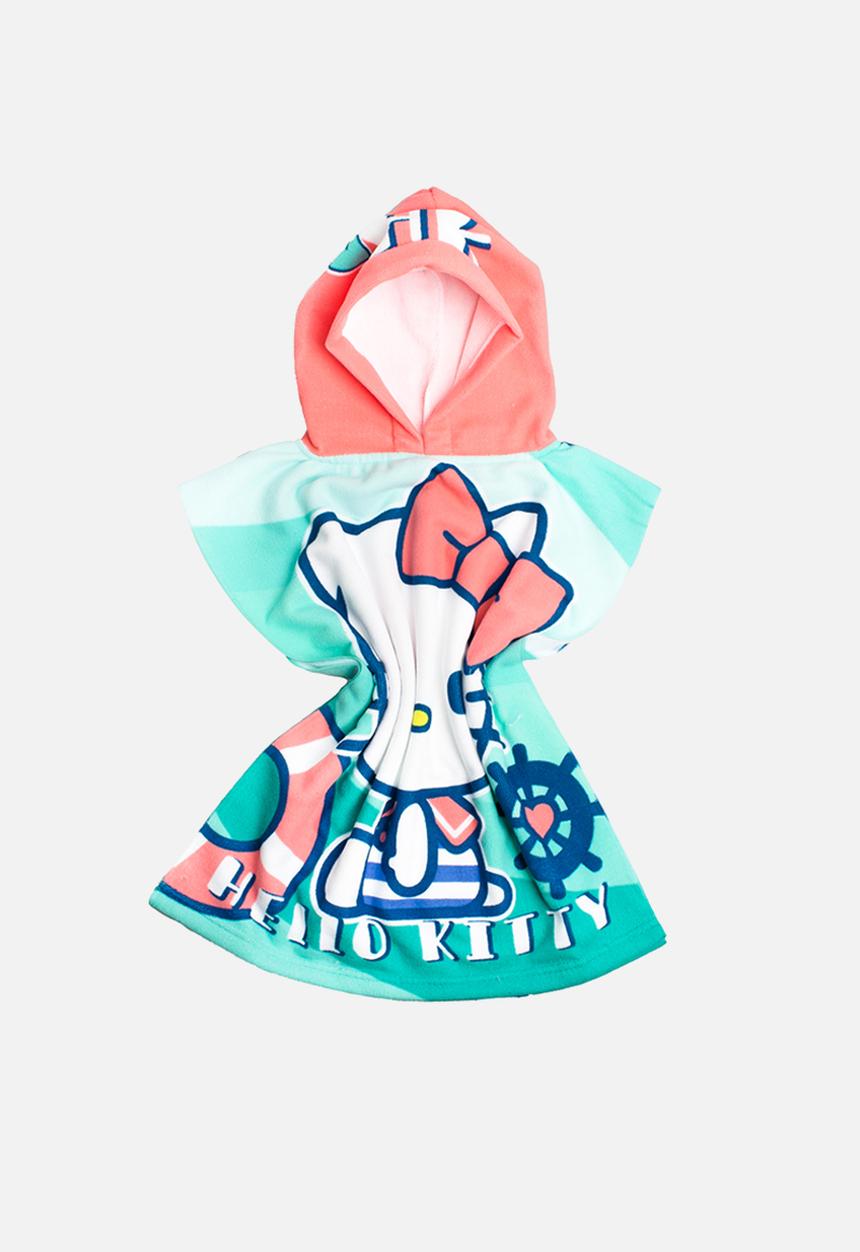 Character Group - Hello Kitty  Hooded Towel -Turquoise And Pink
