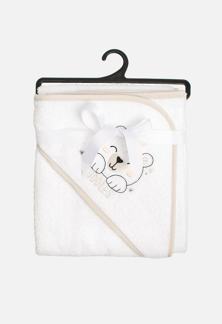 Character Group - Bear Baby Hooded Towel - white