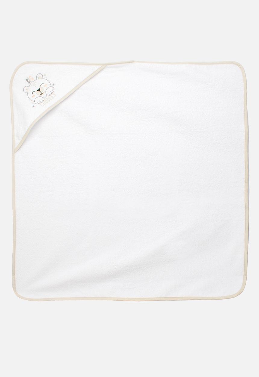 Character Group - Bear Baby Hooded Towel - white