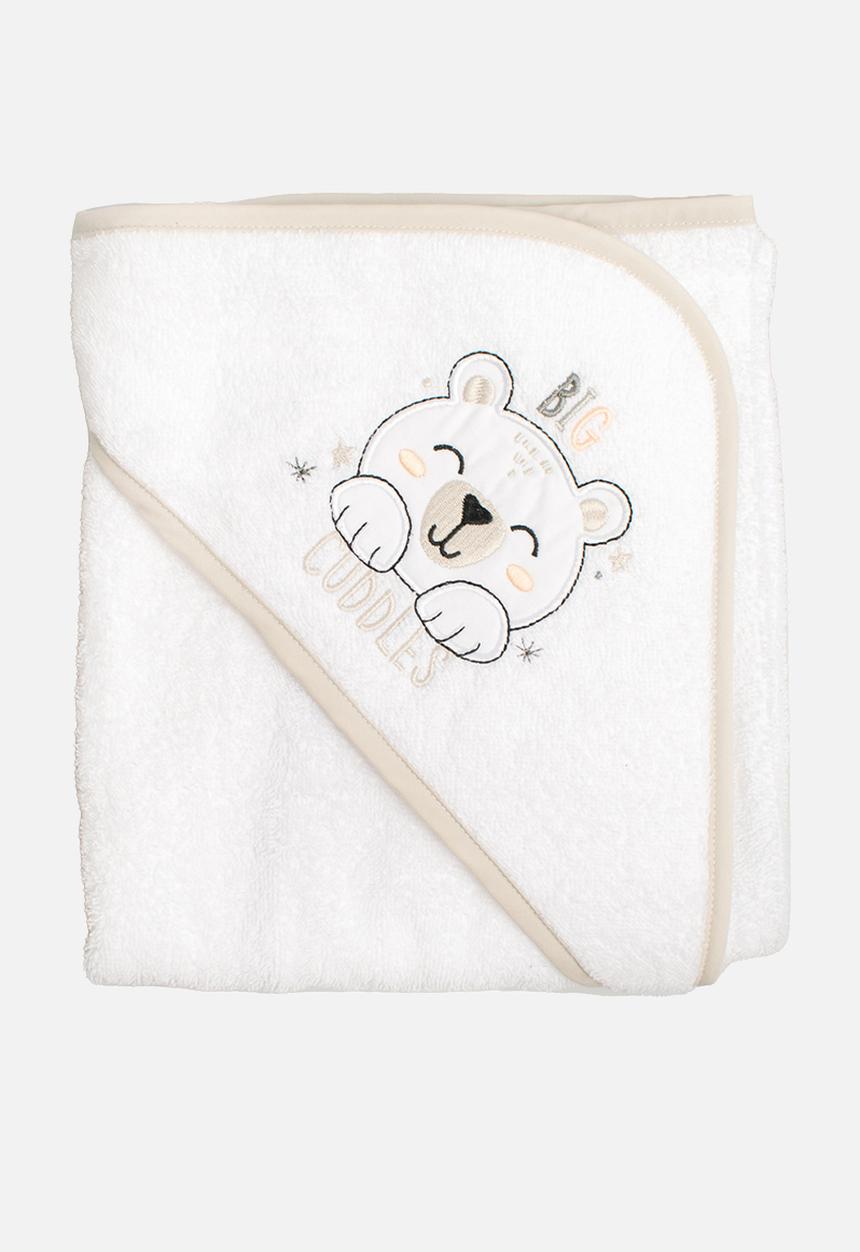 Character Group - Bear Baby Hooded Towel - white