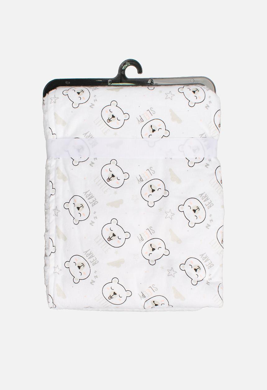 Character Group - Bear Sherpa Throw - white