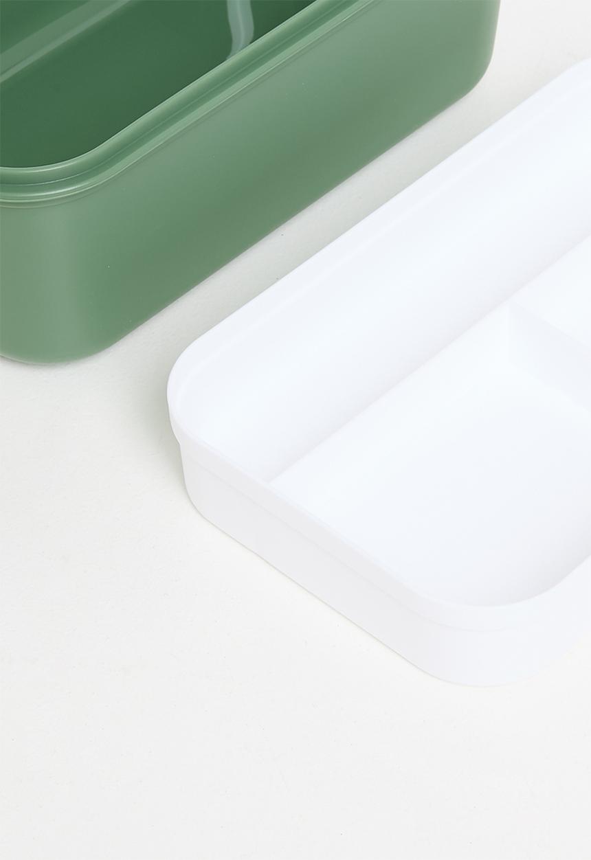 Excellent Houseware - Lunchbox with spoon & fork set - Green