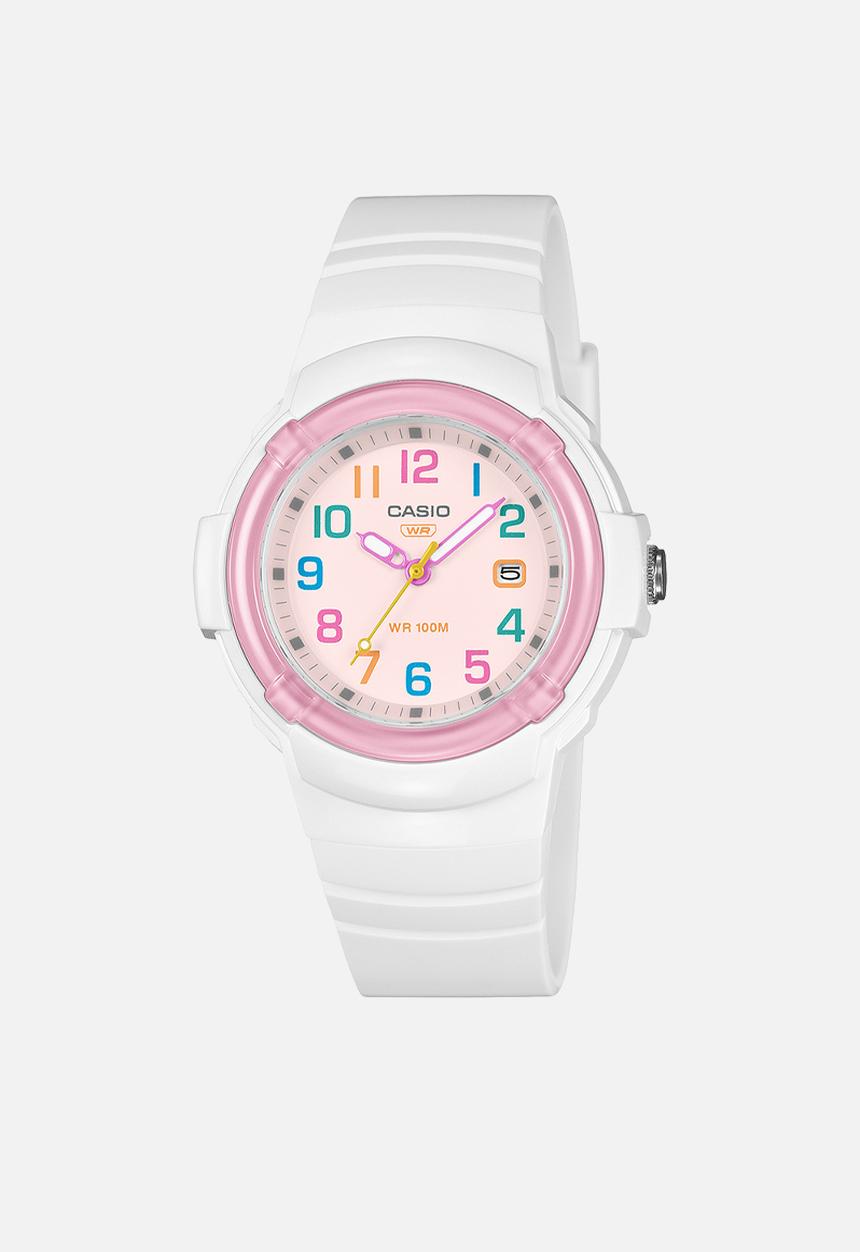 Casio - Analogue watch- white with pink