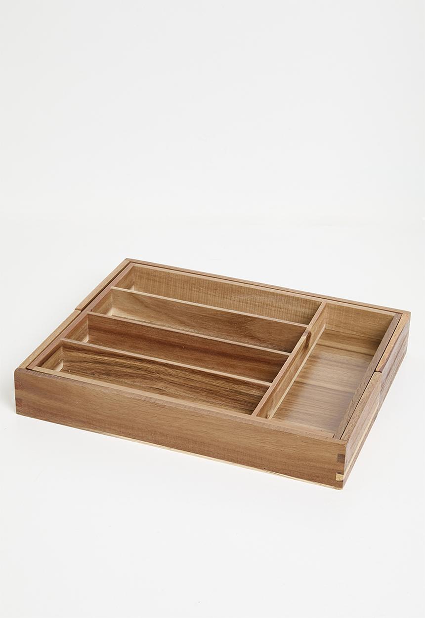 Excellent Houseware - Extendable Cutlery tray - Natural