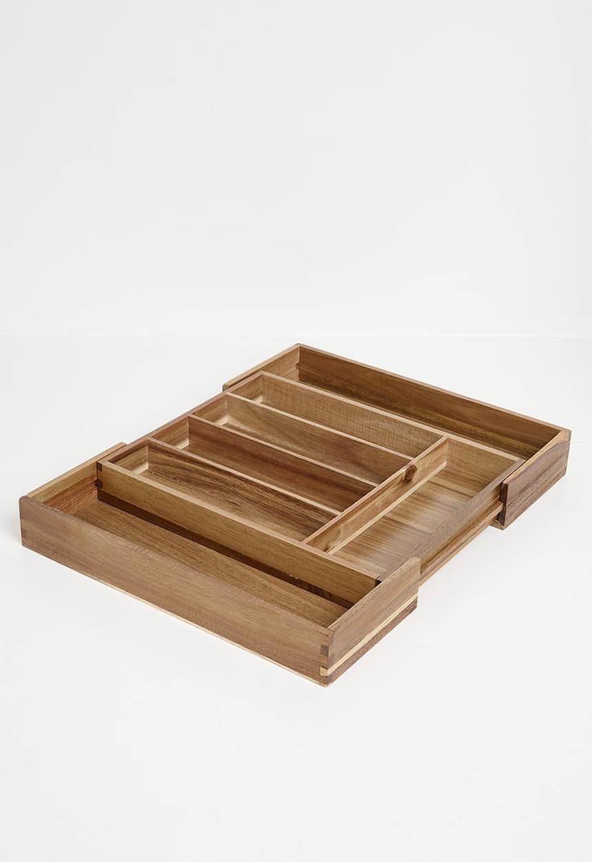 Excellent Houseware - Extendable Cutlery tray - Natural