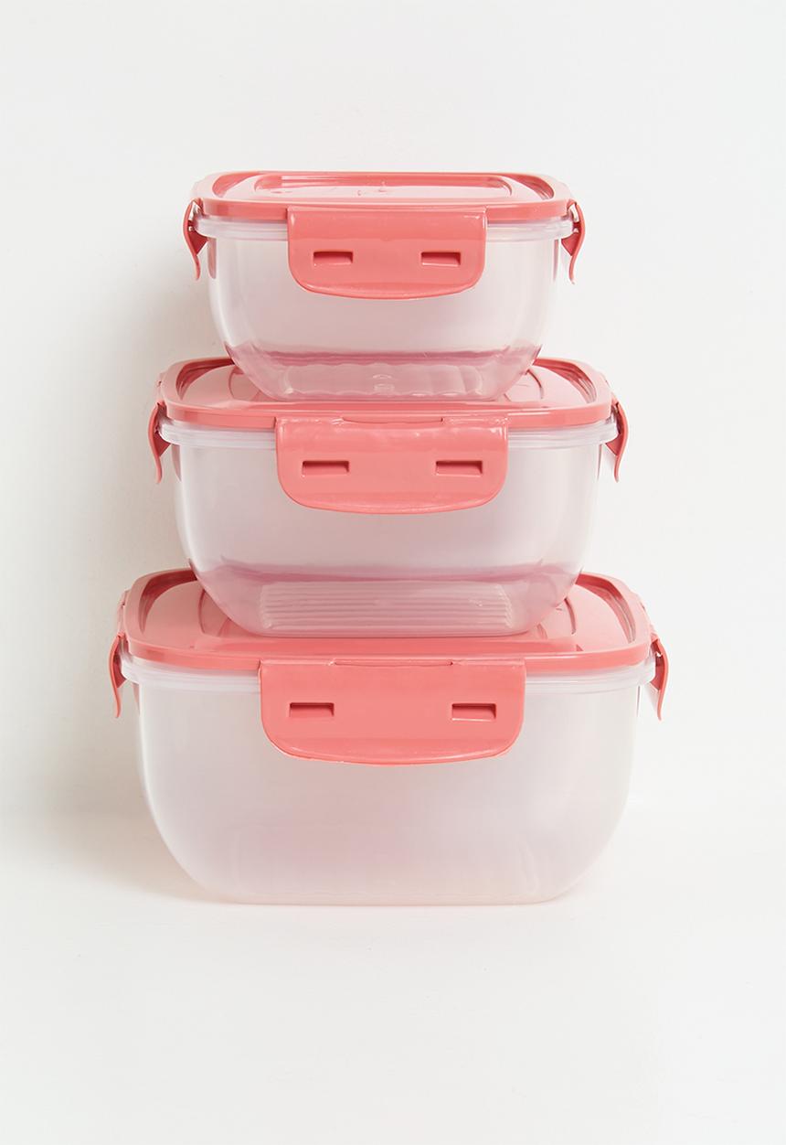 Excellent Houseware - Sora storage set of 3 - Coral