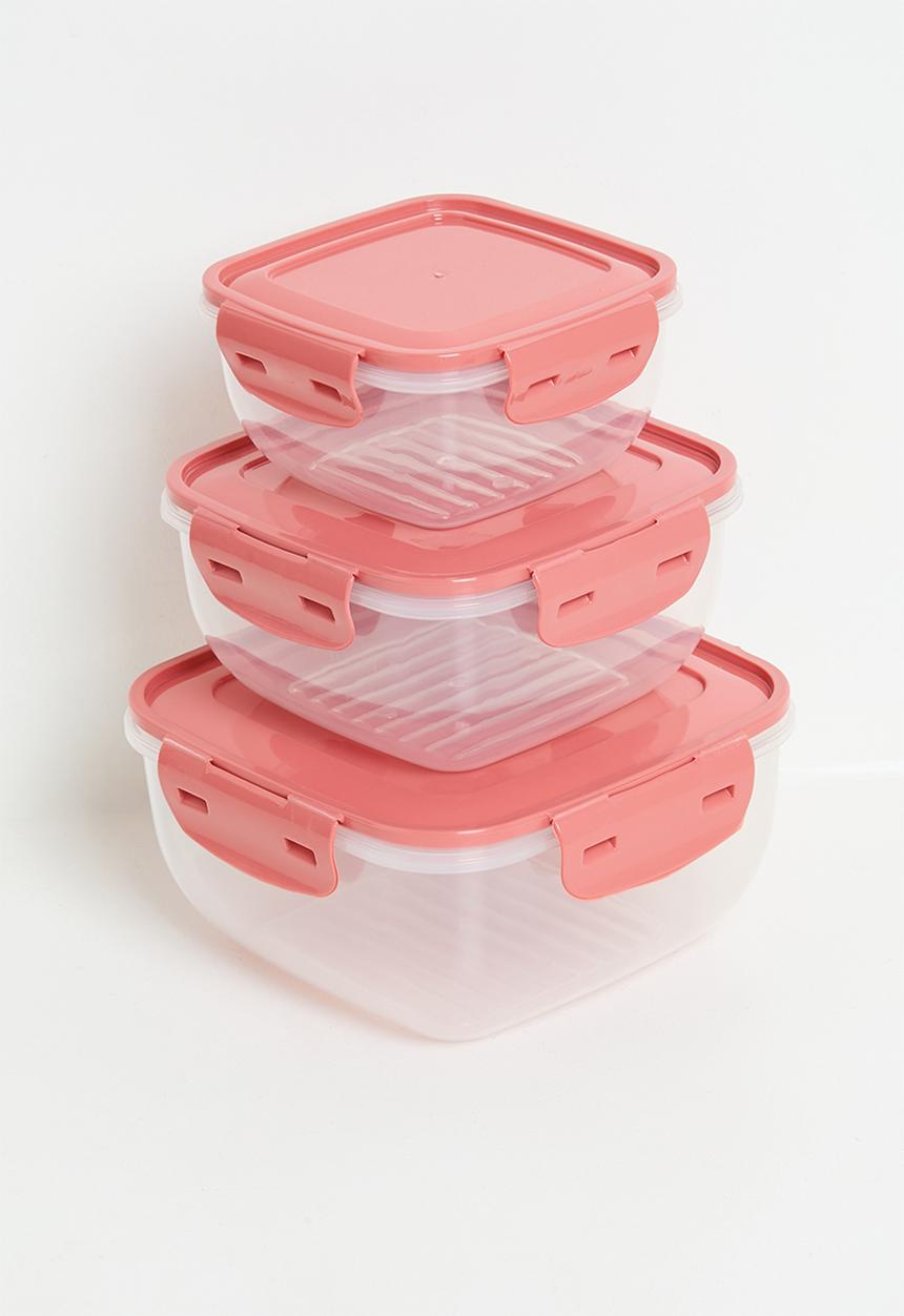 Excellent Houseware - Sora storage set of 3 - Coral