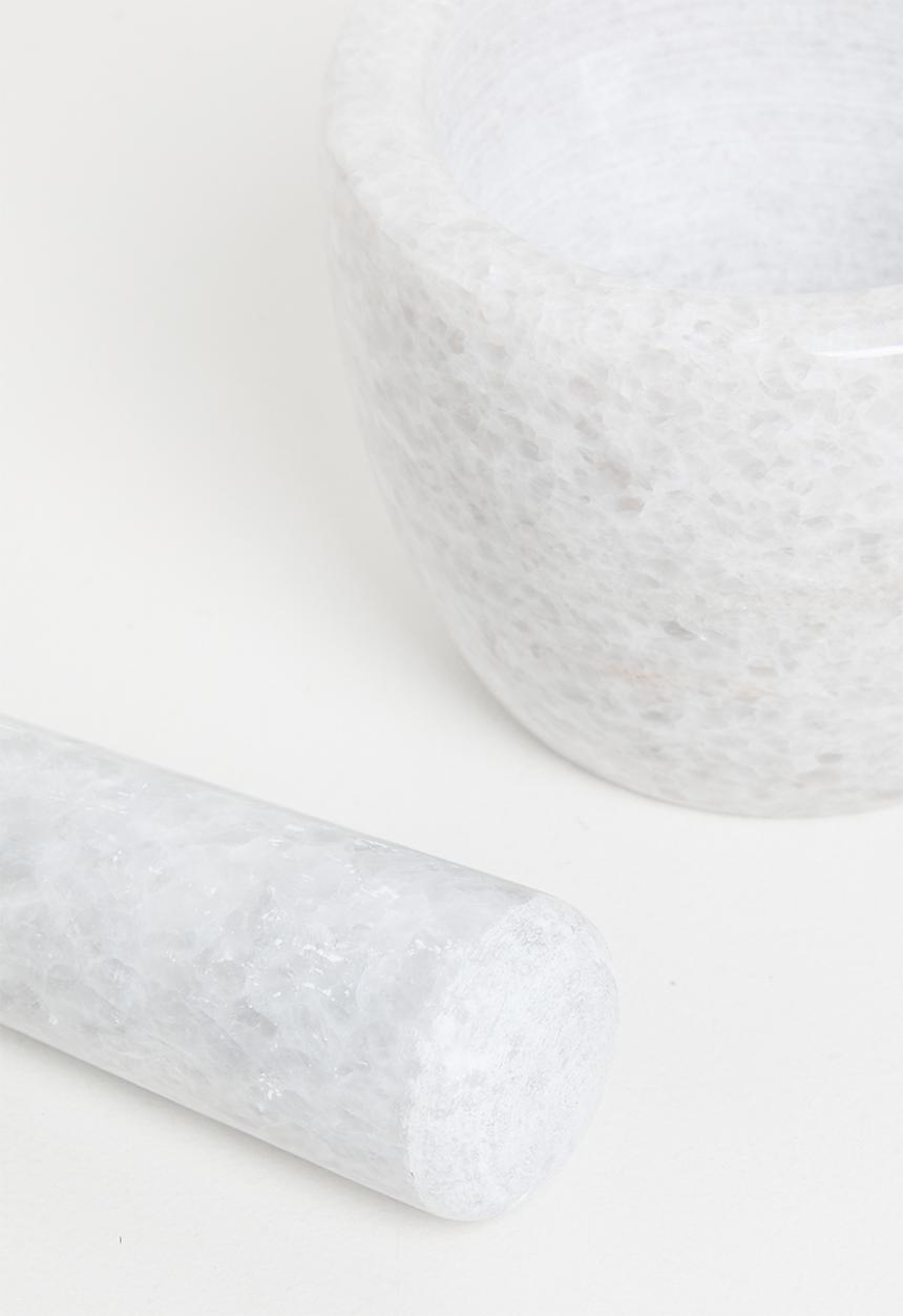 Excellent Houseware - Lia marble pestle & mortar - White