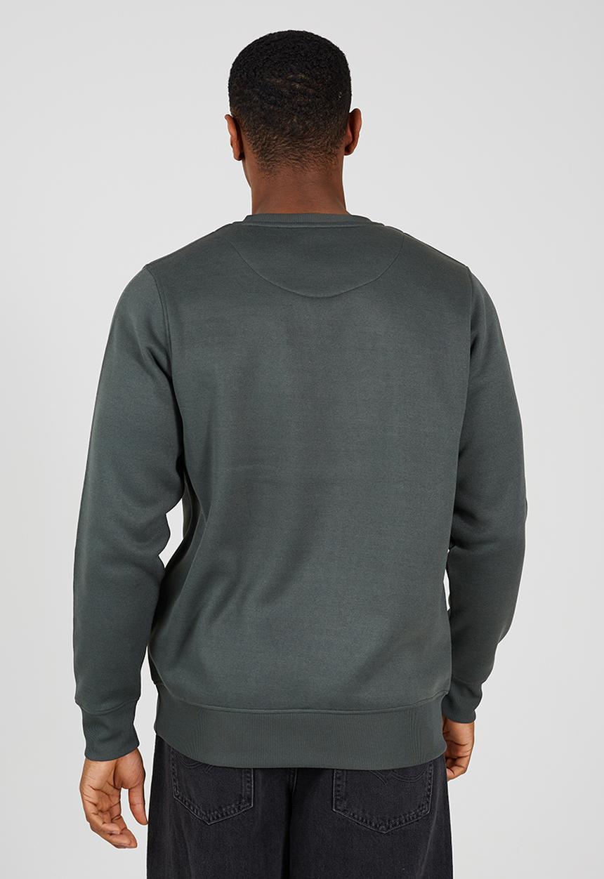Brave Soul - Crew Neck Sweatshirt - Forest Green/Dk Charcoal Marl