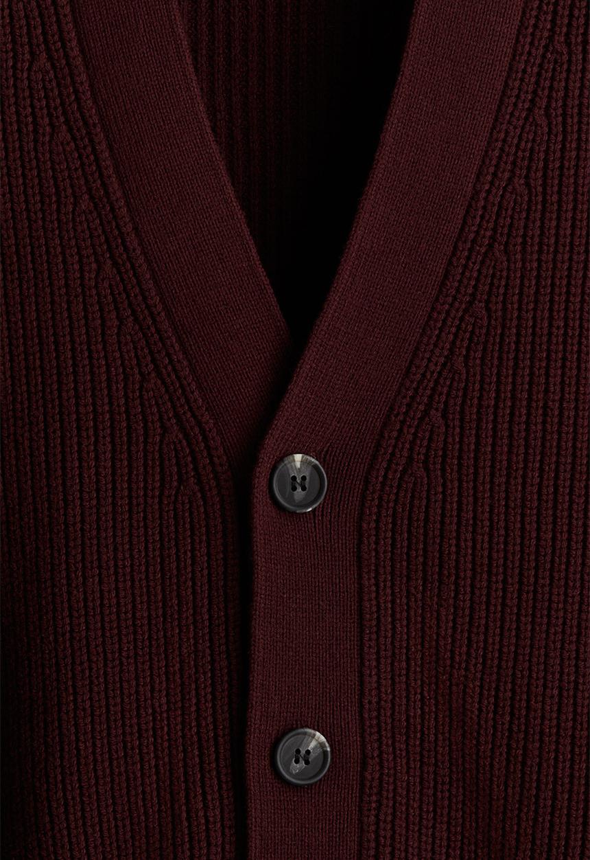 H&M - Loose fit boxy-style cardigan - burgundy 