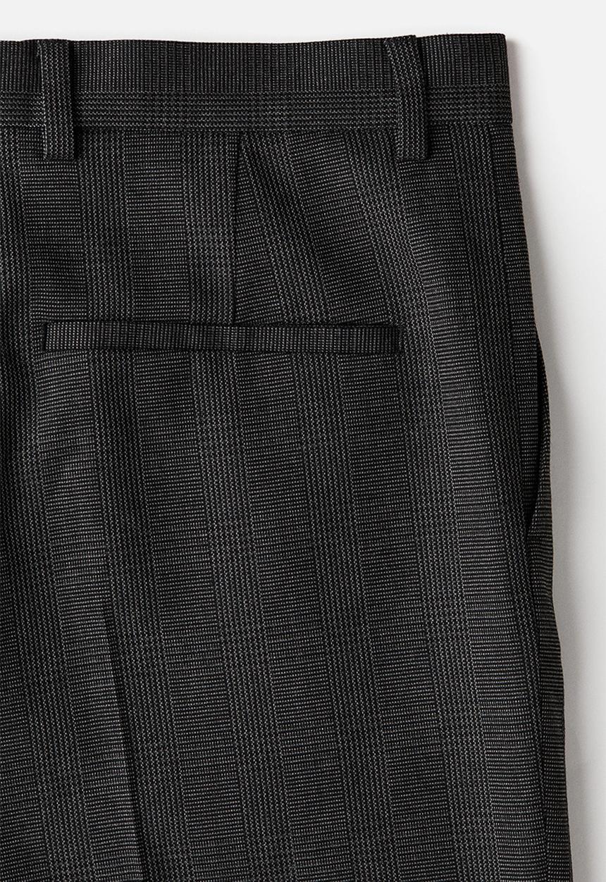 H&M - Relaxed fit suit trousers - dark grey checked 