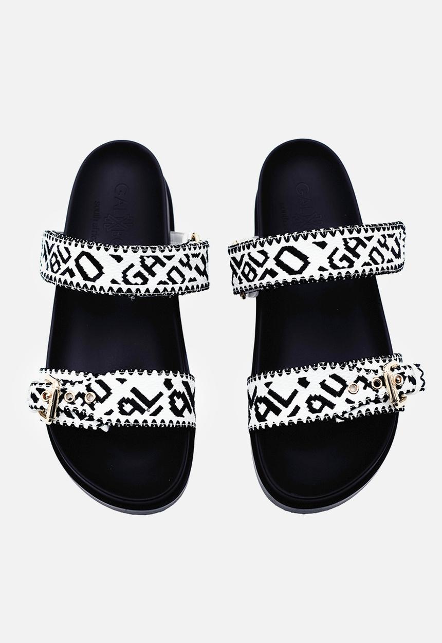 GALXBOY - CULTURE MULE SANDALS WHITE/BLACK