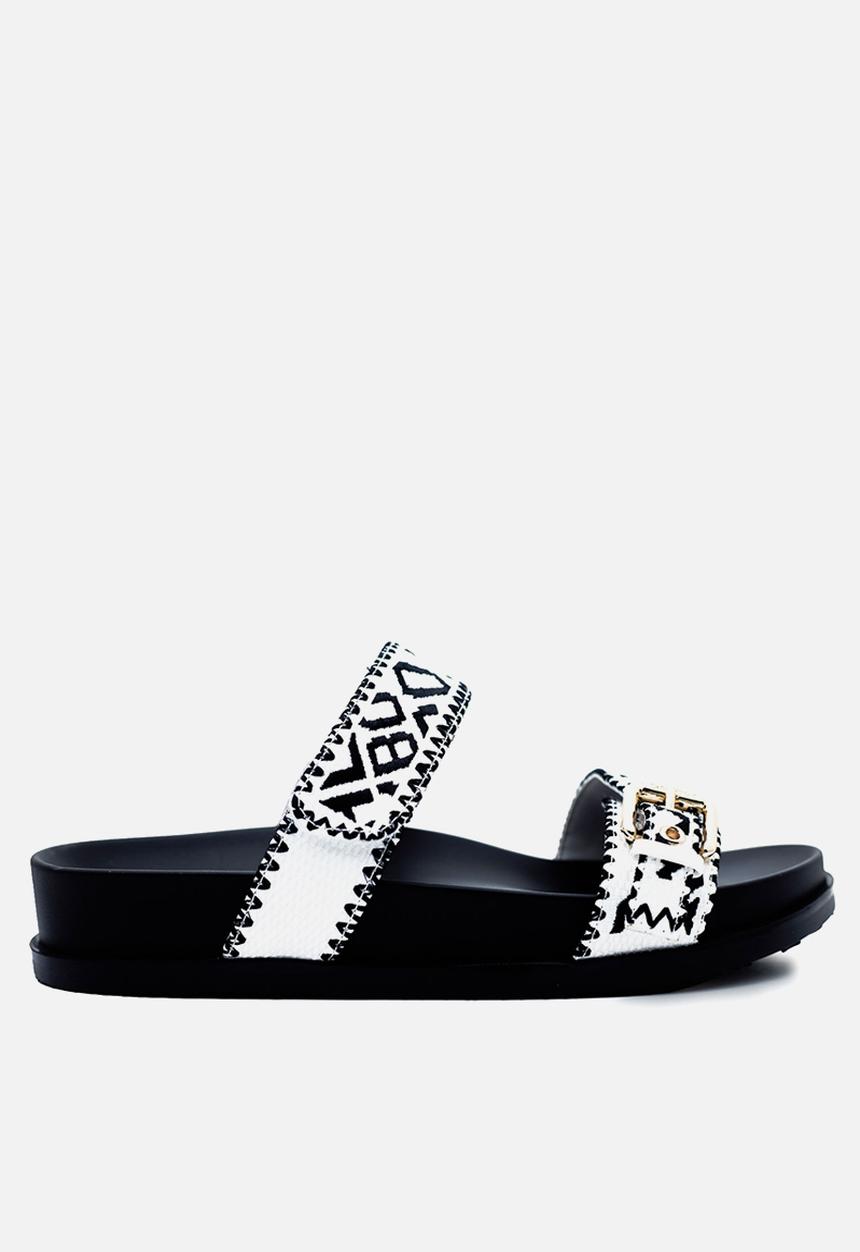 GALXBOY - CULTURE MULE SANDALS WHITE/BLACK