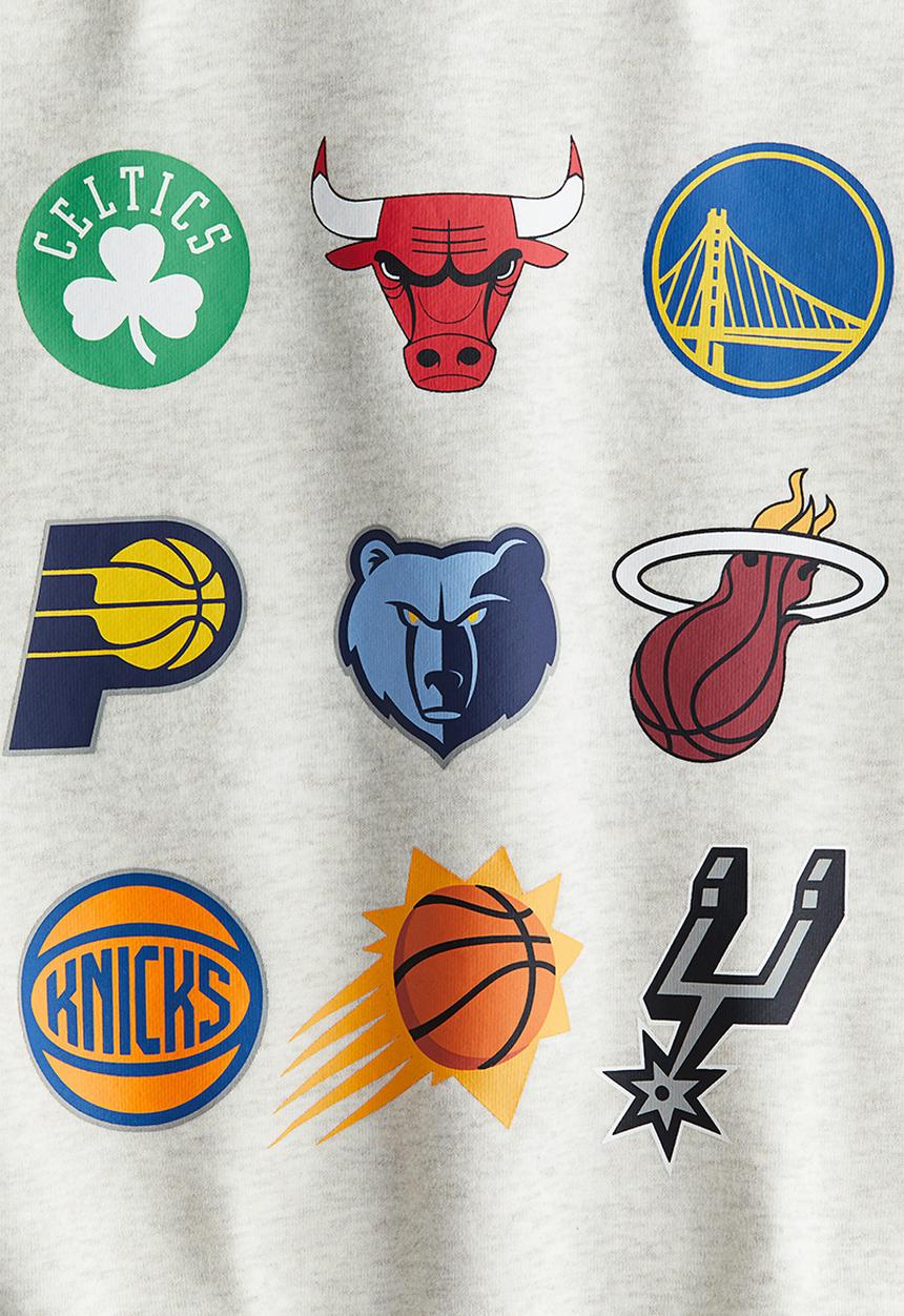 H&M - Printed hoodie - light beige/nba