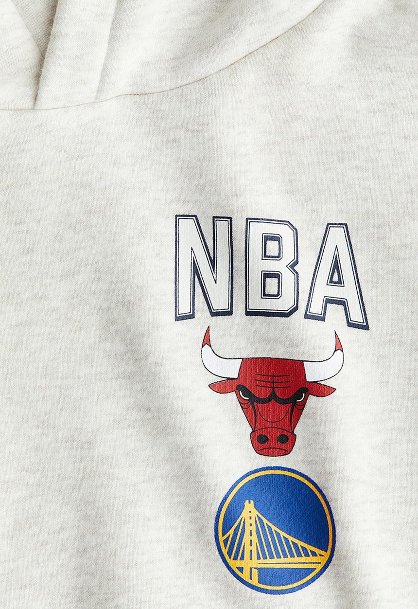 H&M - Printed hoodie - light beige/nba