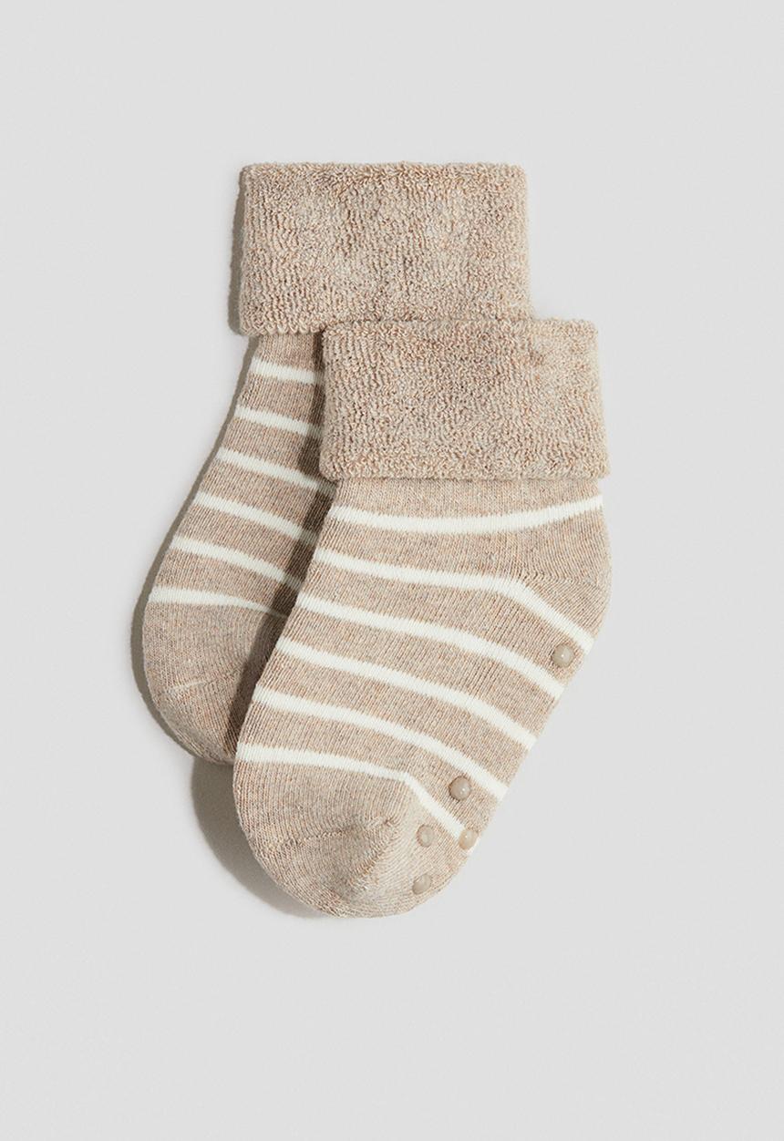 H&M - 3-pack terry socks - beige/puppy