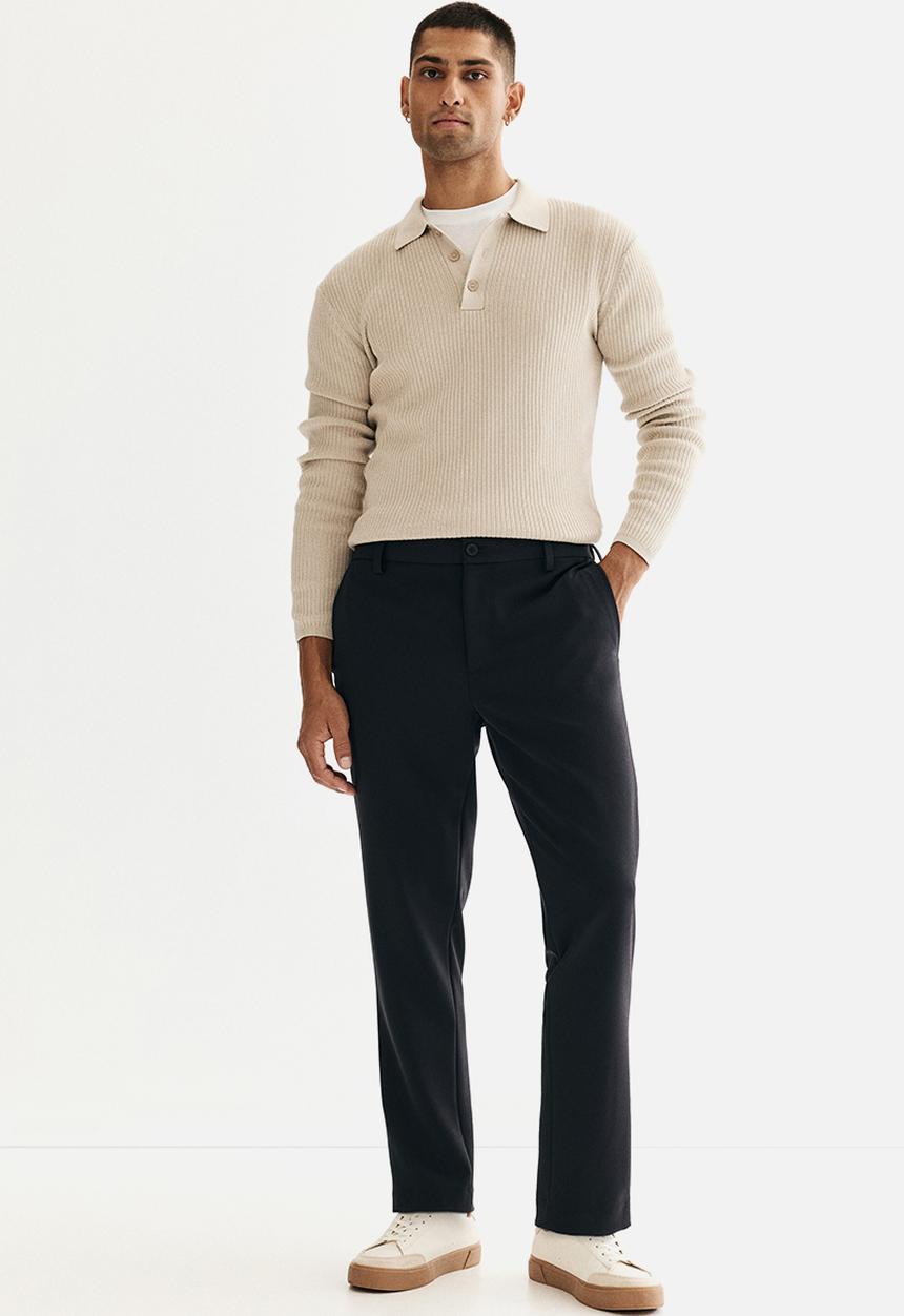 H&M - Slim fit cropped trousers - navy blue