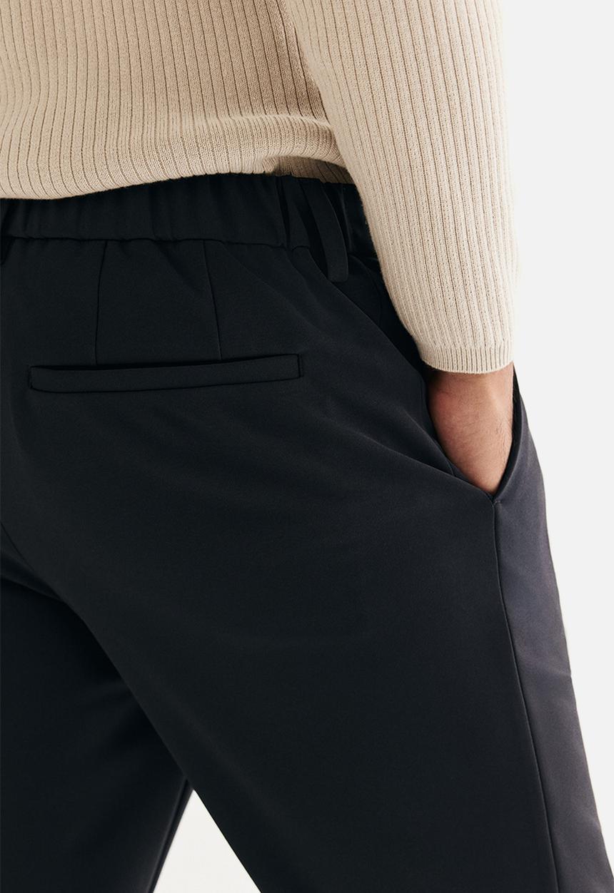 H&M - Slim fit cropped trousers - navy blue