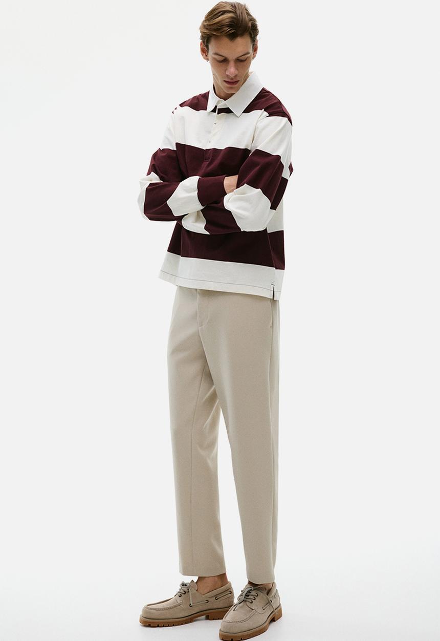 H&M - Slim fit cropped trousers - light beige