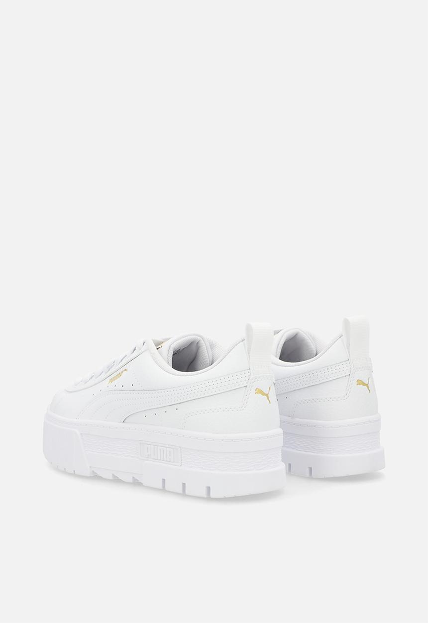 PUMA - Mayze leather junior puma - white/gold