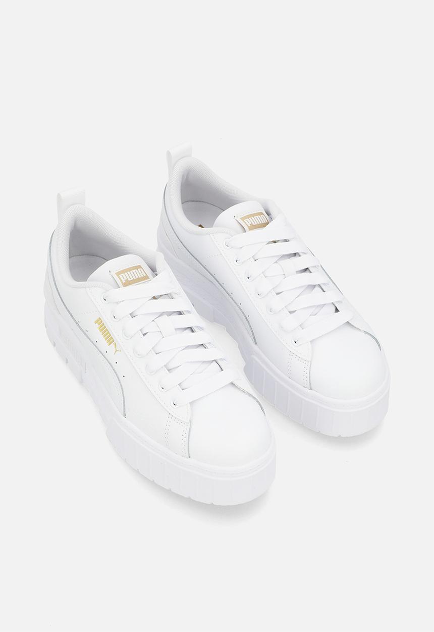 PUMA - Mayze leather junior puma - white/gold