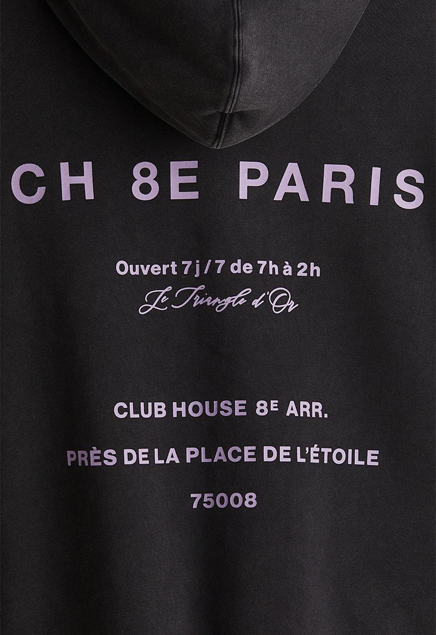 H&M - Loose fit printed hoodie - washed black paris