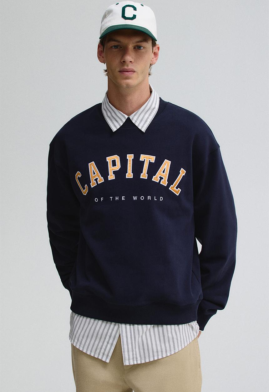 H&M - Loose fit sweatshirt - navy blue capital