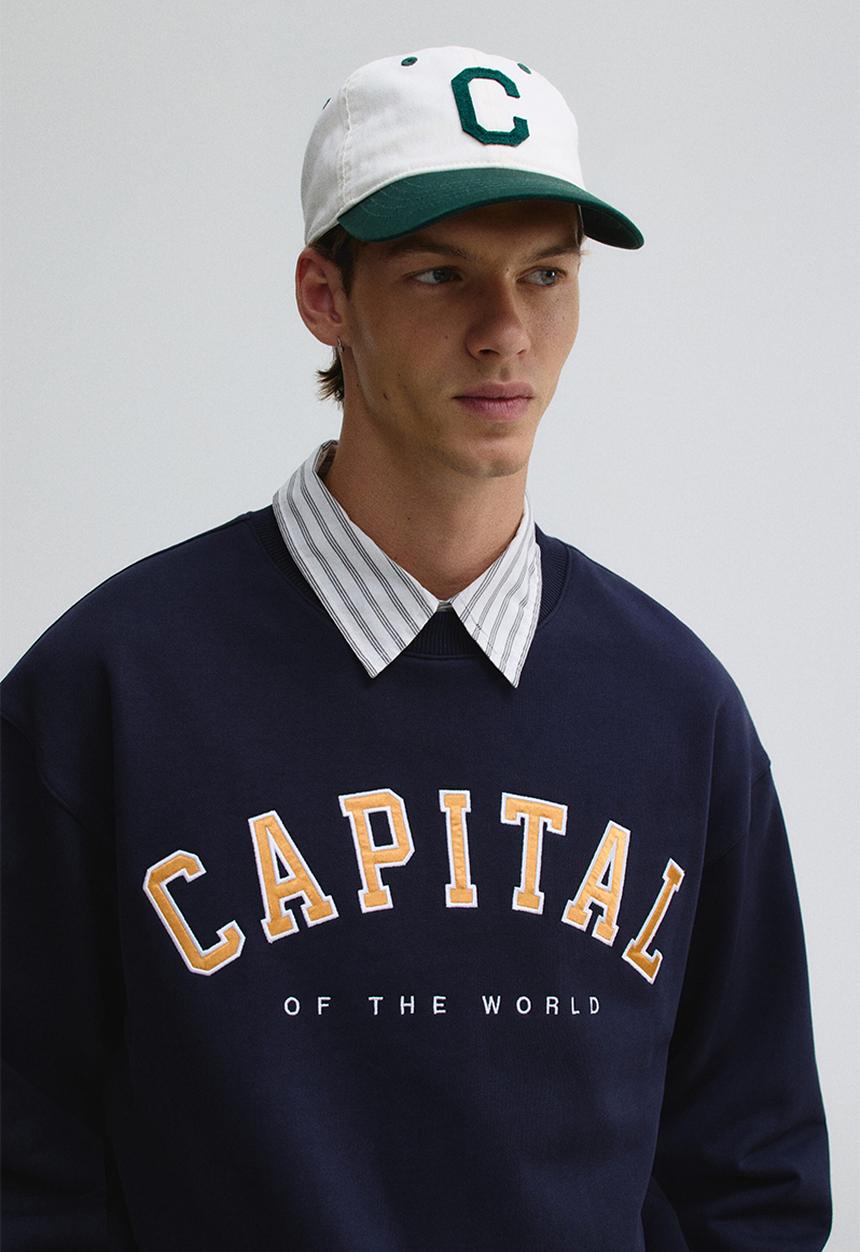 H&M - Loose fit sweatshirt - navy blue capital