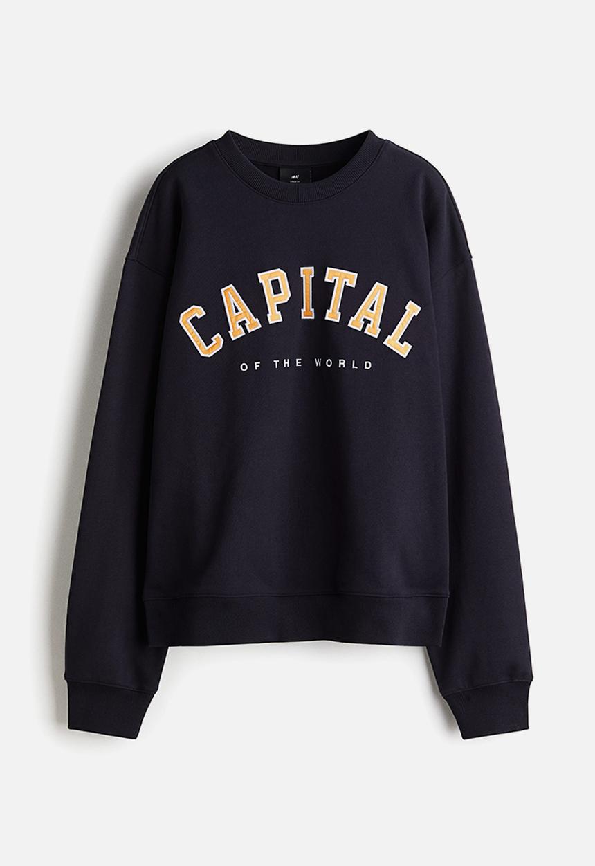 H&M - Loose fit sweatshirt - navy blue capital