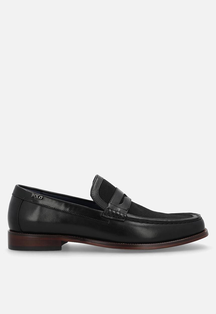 POLO - Jacquard Monogram Penny Loafer - Black