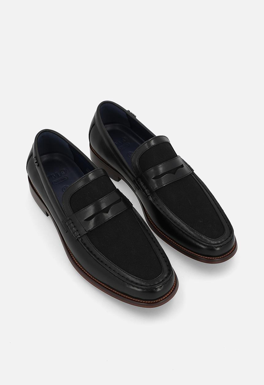 POLO - Jacquard Monogram Penny Loafer - Black