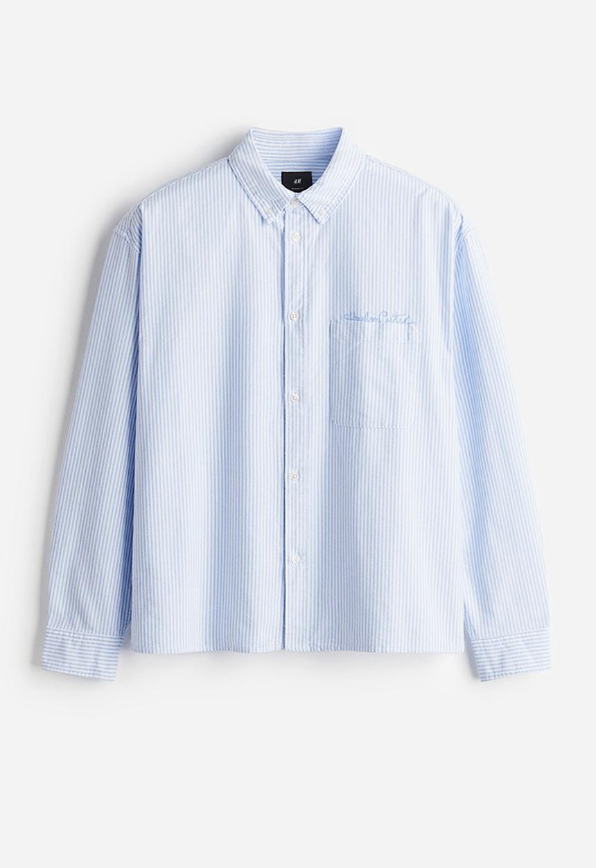 H&M - Loose fit oxford shirt - light blue harbor city