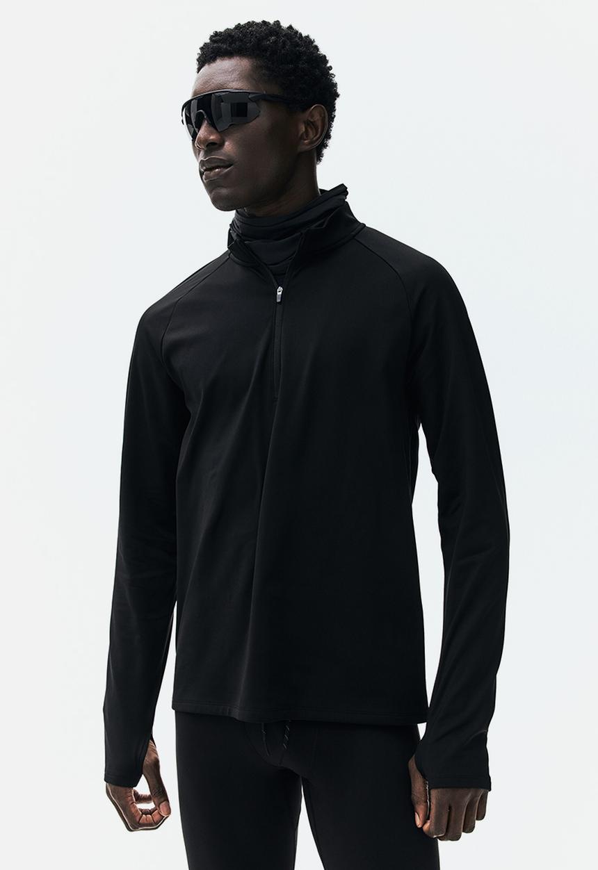 H&M - Zip-top midlayer sports top with thermomove™ - black