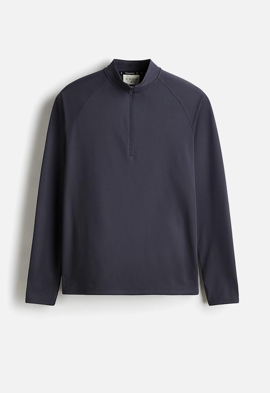 H&M - Zip-top midlayer sports top with thermomove™ - grey