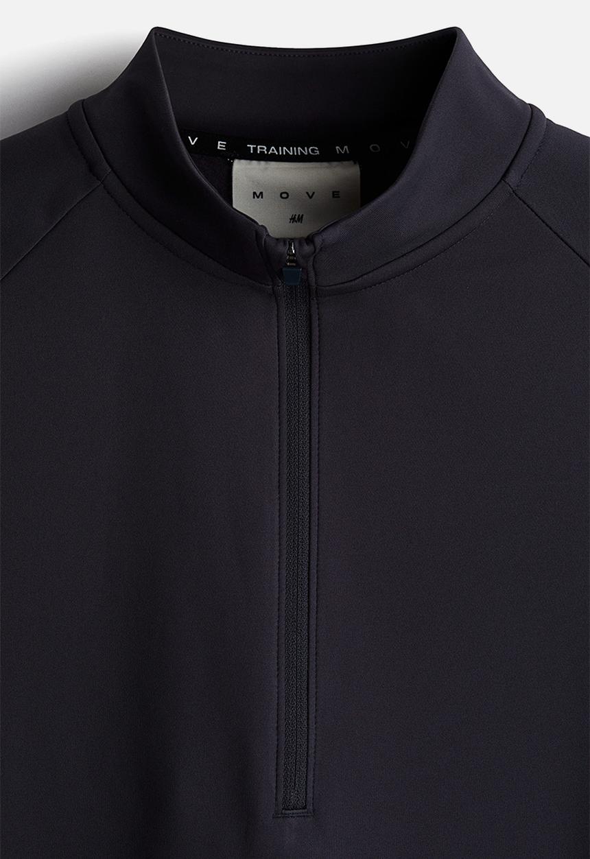 H&M - Zip-top midlayer sports top with thermomove™ - grey