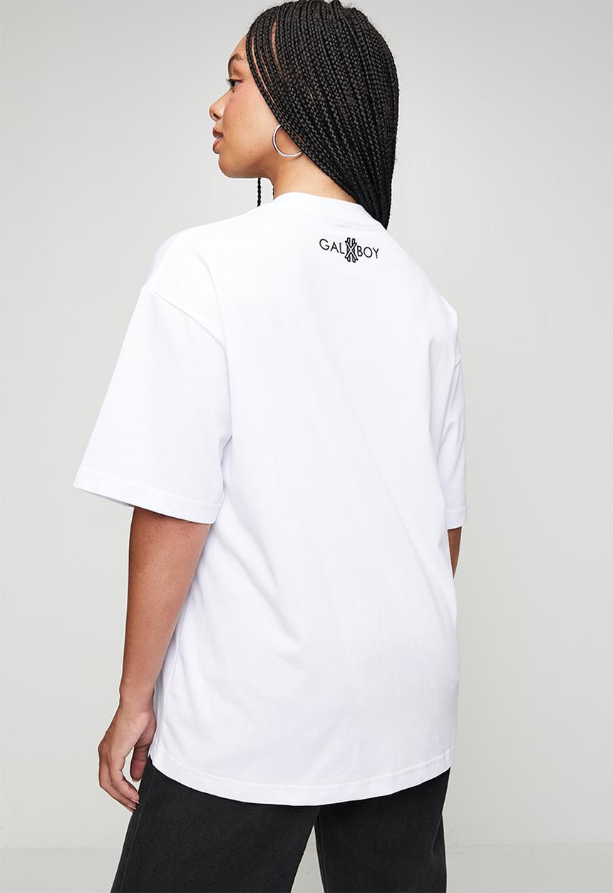 GALXBOY - STRIPED T-SHIRT  - WHITE