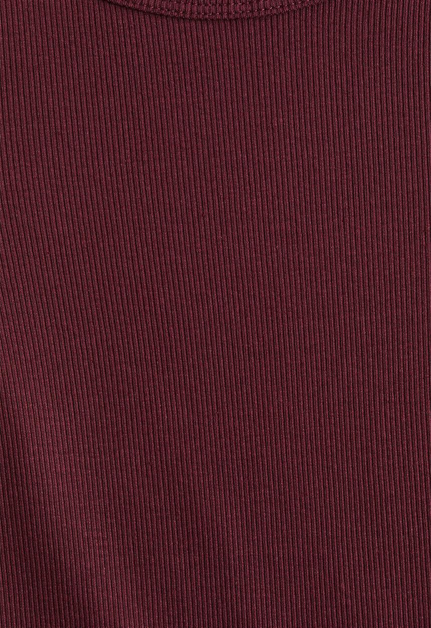 H&M - Ribbed cotton jersey top - dark red