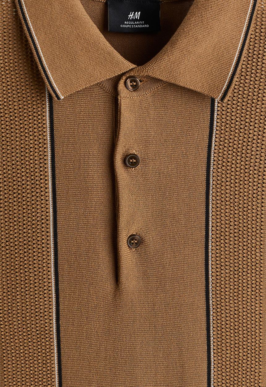 H&M - Regular fit polo shirt - dark beige