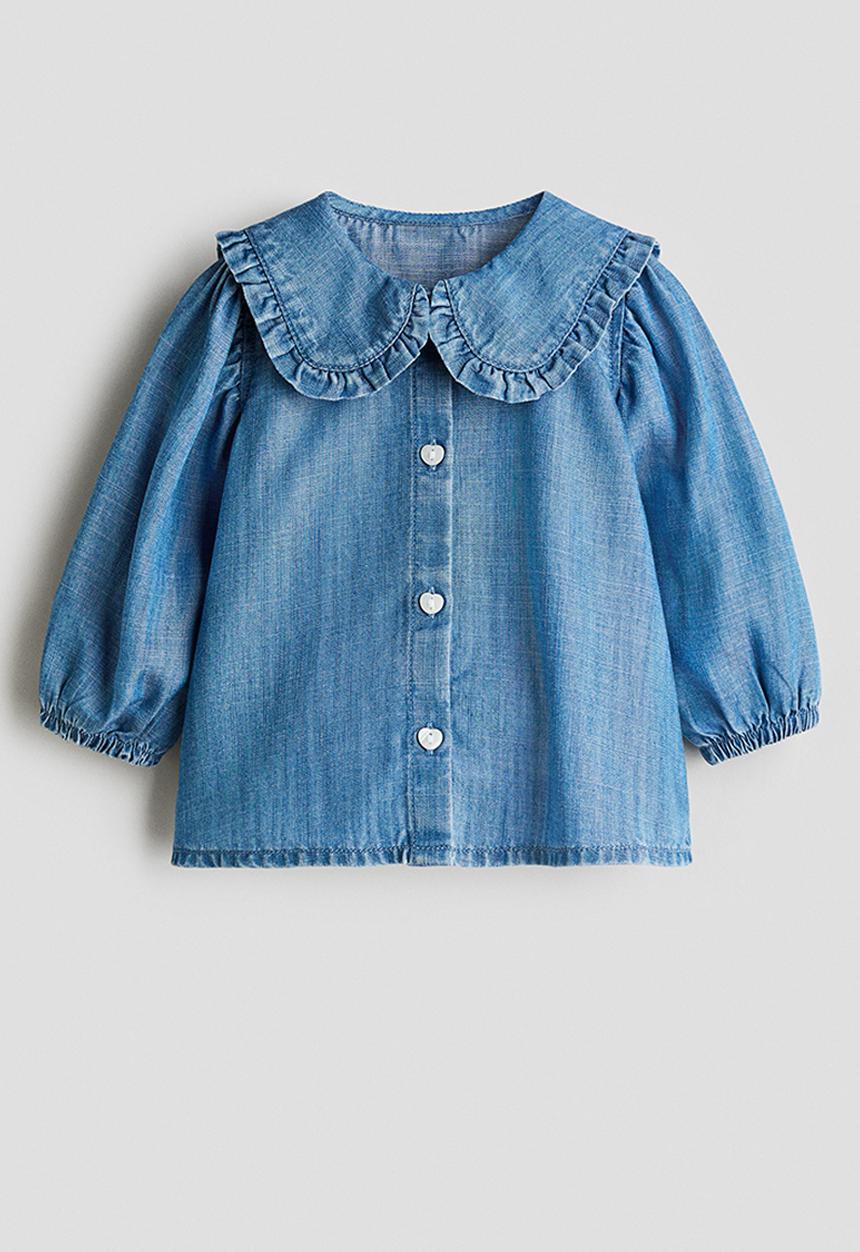 H&M - Collared blouse - denim blue