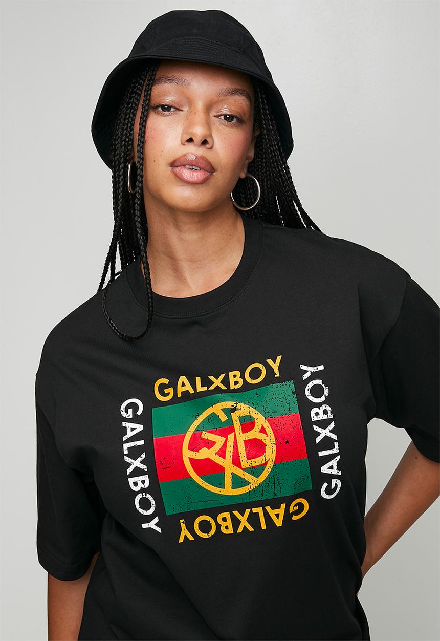 GALXBOY - VINTAGE T-SHIRT  - BLACK 