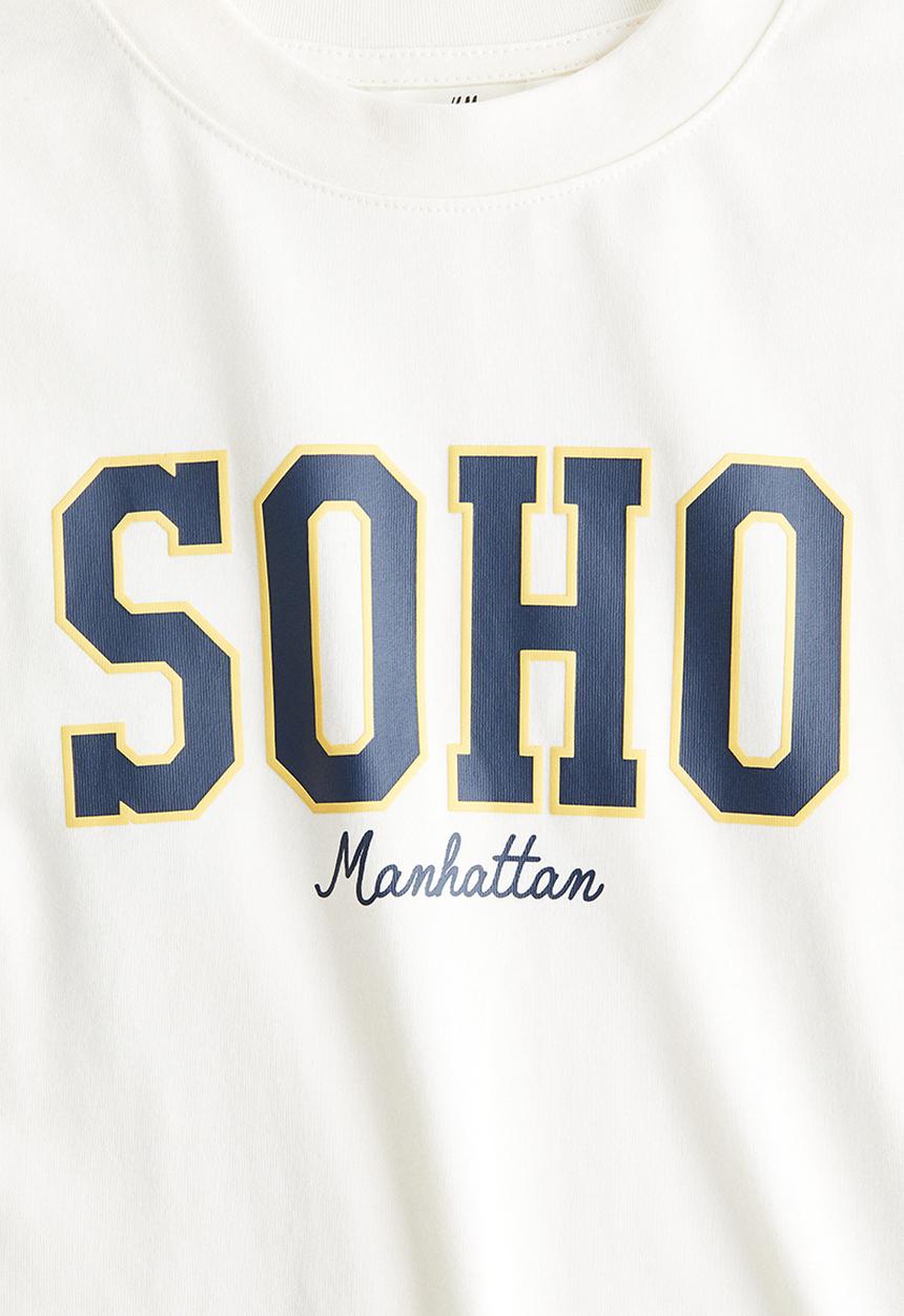 H&M - Printed cotton t-shirt - white/soho 